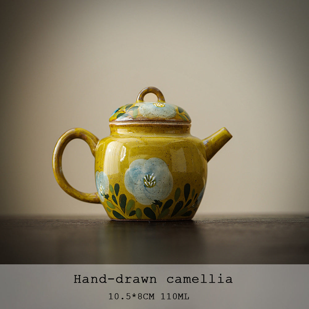 Hand-painted Camellia Porcelain Teapot 110ml