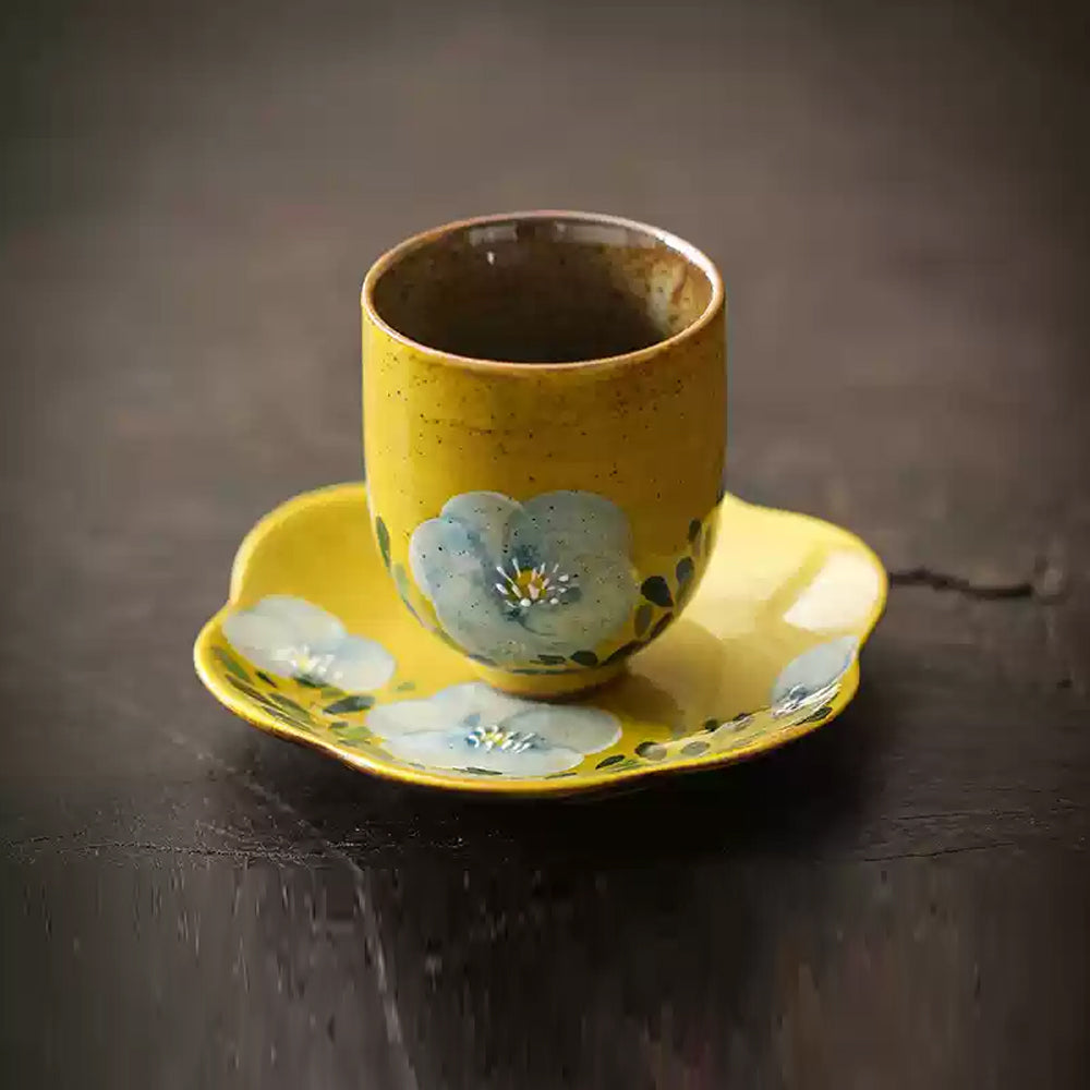 Hand-painted Camellia Ceramic Tea Cup