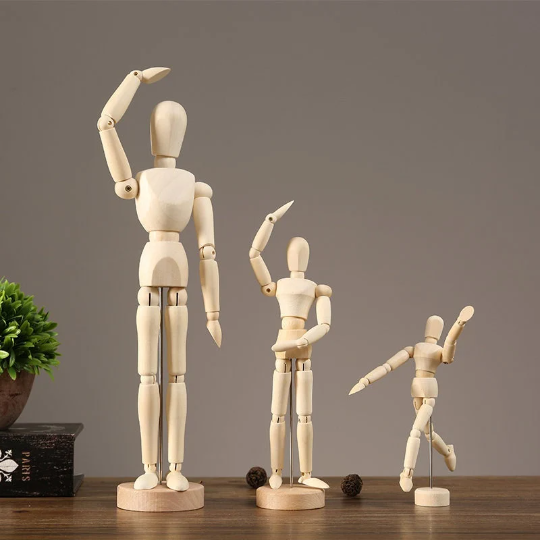 Set of 3 Wooden Men