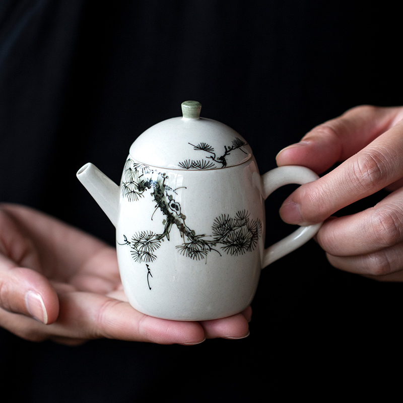 Hand-painted Pine Porcelain Teapot 130ml