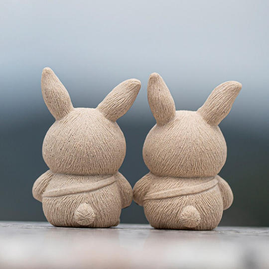 Set of 2 Rabbits Tea Pet