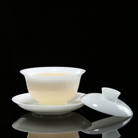 Mutton Fat Ice Jade Porcelain Gaiwan