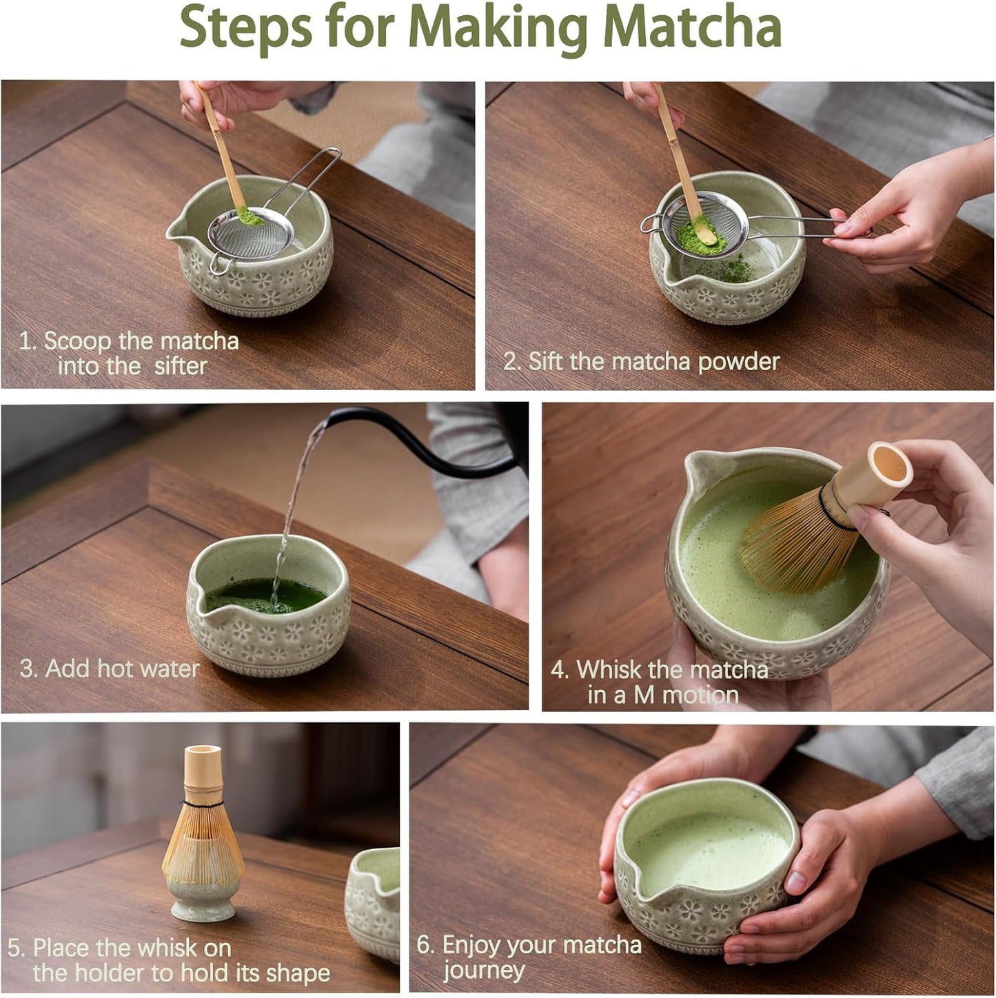 Mottle Green Sakura Matcha Set