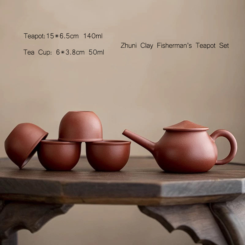 Zhuni Clay "Fisherman" Teapot Set