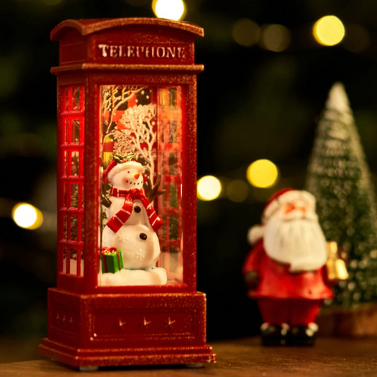 Christmas Telephone booth Music Box