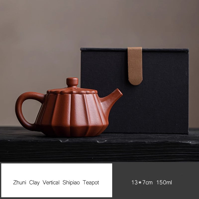 Zhuni Clay "Vertical Shipiao" Teapot Set 150ml