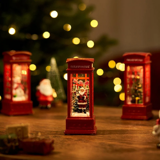 Christmas Telephone booth Music Box