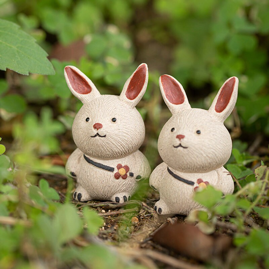 Set of 2 Rabbits Tea Pet