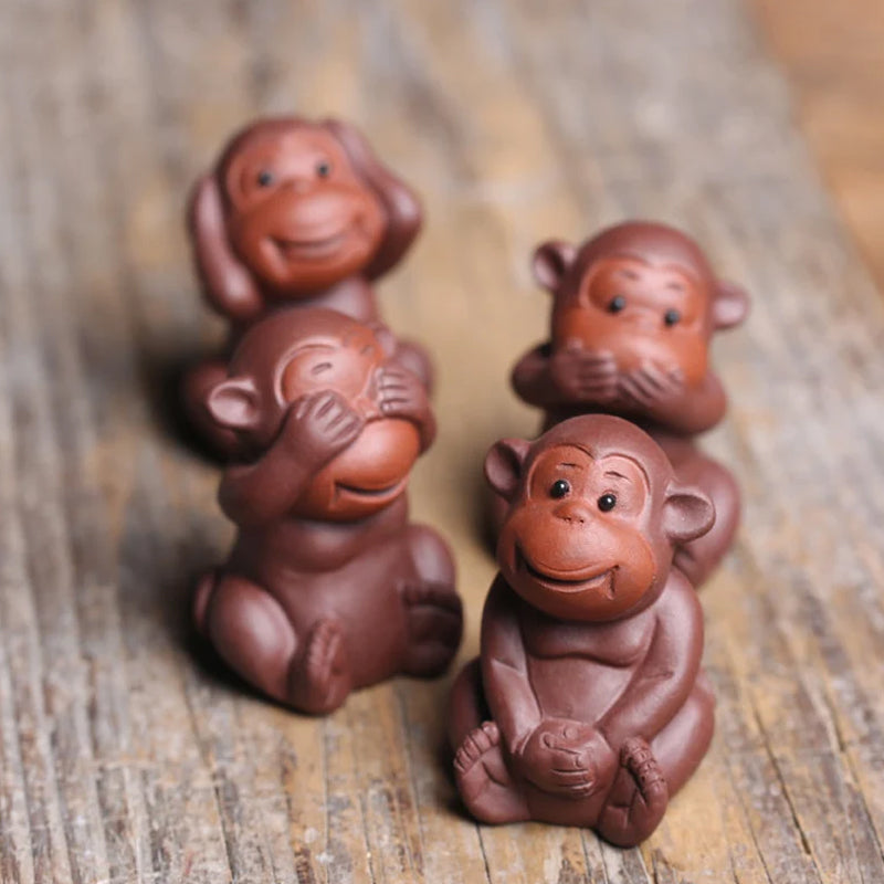 Set of 4 Monkey Tea Pet