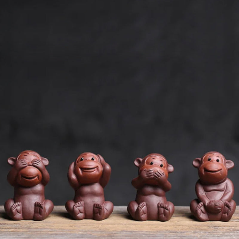 Set of 4 Monkey Tea Pet